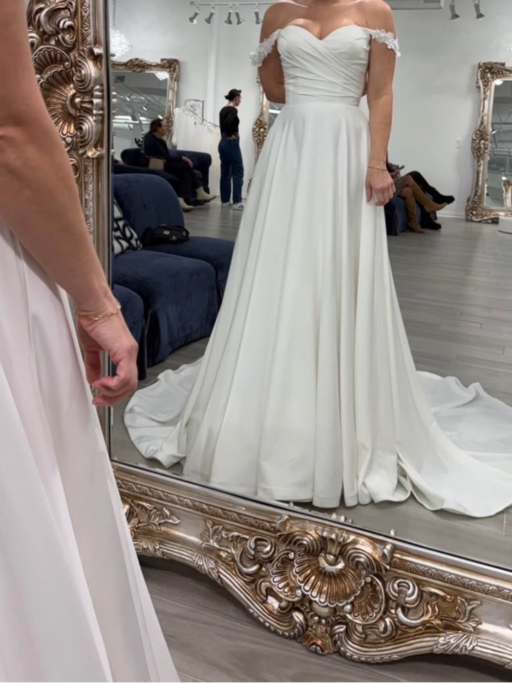 Elegant Off-Shoulder White Wedding Gown- NEW